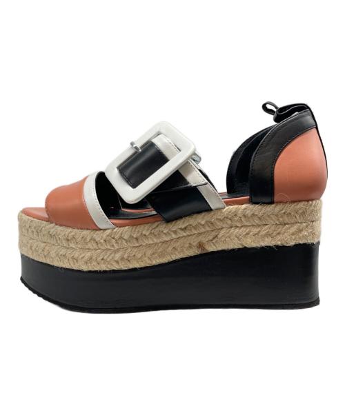 PIERRE HARDY（ピエールアルディ）PIERRE HARDY (ピエールアルディ) ウェッジソール サンダル ブラック×ピンク サイズ:36の古着・服飾アイテム