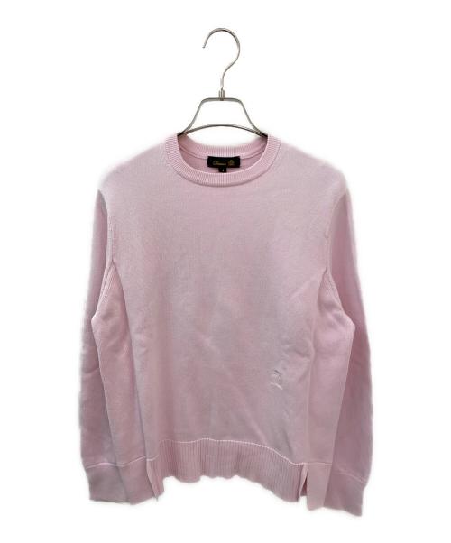 DRAWER（ドゥロワー）DRAWER (ドゥロワー) 12Gインレイ編みリブクルーネック ピンク サイズ:1の古着・服飾アイテム