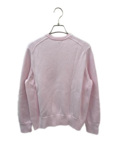 DRAWER（ドゥロワー）DRAWER (ドゥロワー) 12Gインレイ編みリブクルーネック ピンク サイズ:1の古着・服飾アイテム