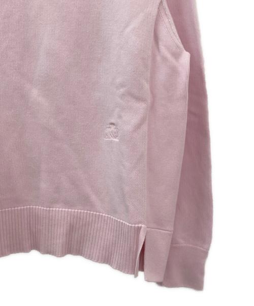 DRAWER（ドゥロワー）DRAWER (ドゥロワー) 12Gインレイ編みリブクルーネック ピンク サイズ:1の古着・服飾アイテム