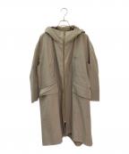 DRAWERドゥロワー）の古着「ジップアップフーデッドコート」｜ベージュ