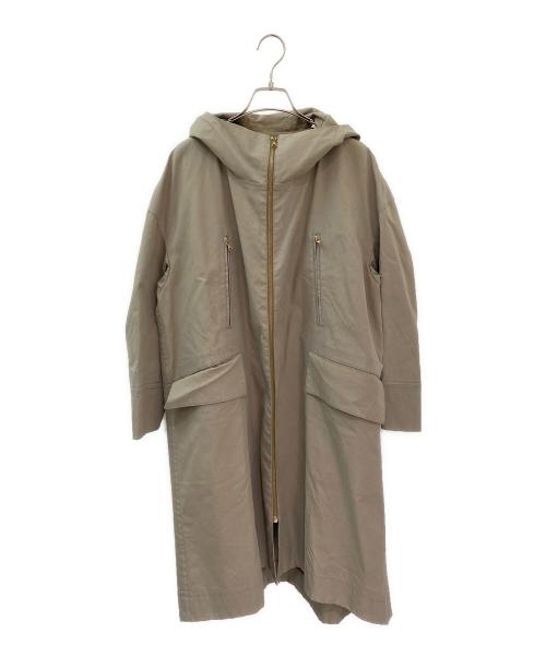 DRAWER（ドゥロワー）DRAWER (ドゥロワー) ジップアップフーデッドコート ベージュ サイズ:36の古着・服飾アイテム