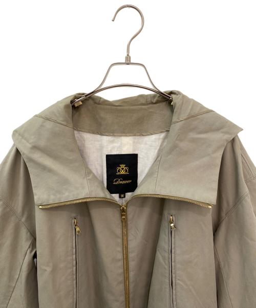 DRAWER（ドゥロワー）DRAWER (ドゥロワー) ジップアップフーデッドコート ベージュ サイズ:36の古着・服飾アイテム