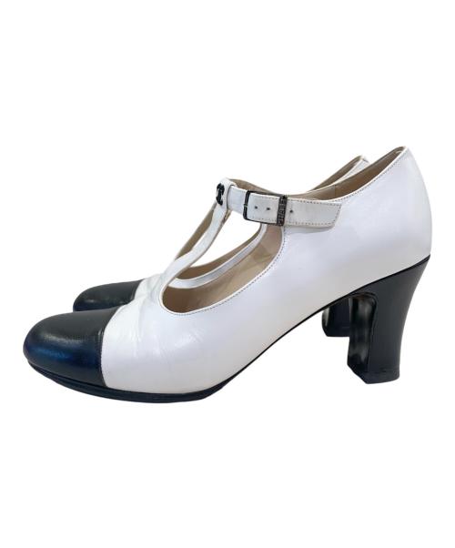 CHANEL（シャネル）CHANEL (シャネル) バイカラーパンプス ブラック×ホワイト サイズ:35の古着・服飾アイテム