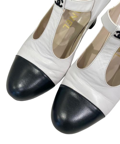 CHANEL（シャネル）CHANEL (シャネル) バイカラーパンプス ブラック×ホワイト サイズ:35の古着・服飾アイテム
