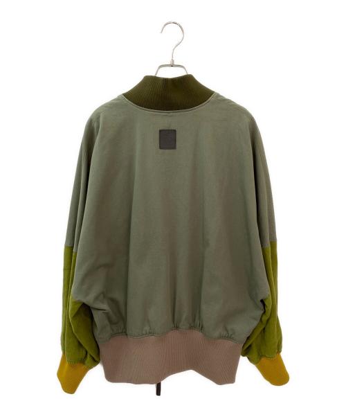 LOEWE（ロエベ）LOEWE (ロエベ) ナグラムロゴ レザーストラップ ボンバー ジャケット カーキ サイズ:36の古着・服飾アイテム