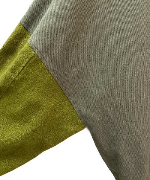 LOEWE（ロエベ）LOEWE (ロエベ) ナグラムロゴ レザーストラップ ボンバー ジャケット カーキ サイズ:36の古着・服飾アイテム