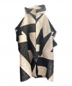 ISSEY MIYAKE MENイッセイミヤケメン）の古着「ジオメトリックオーバーコート」｜ブラック×ベージュ