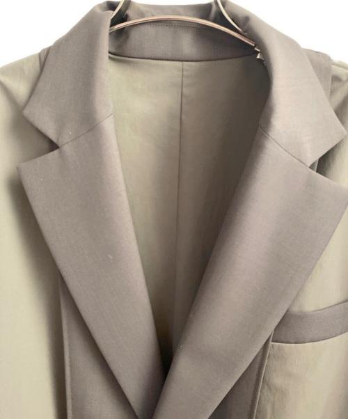 sacai（サカイ）sacai (サカイ) デザイン切替ナイロンコート ライトグレー サイズ:2の古着・服飾アイテム