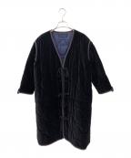 MADISON BLUEマディソンブルー）の古着「ベロア キルティング コート」｜ブラック