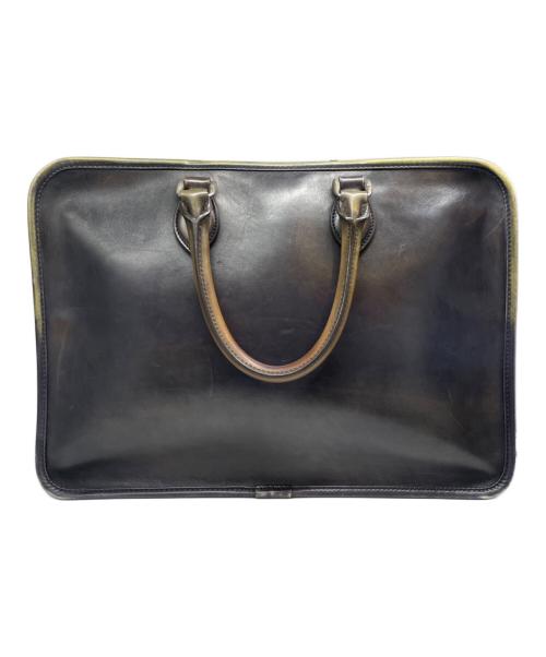 Berluti（ベルルッティ）Berluti (ベルルッティ) スムースカーフ レザーブリーフケース ブラウン×グリーンの古着・服飾アイテム