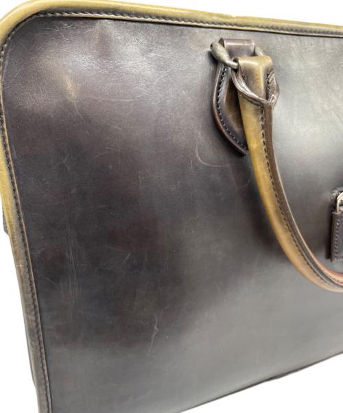 Berluti（ベルルッティ）Berluti (ベルルッティ) スムースカーフ レザーブリーフケース ブラウン×グリーンの古着・服飾アイテム