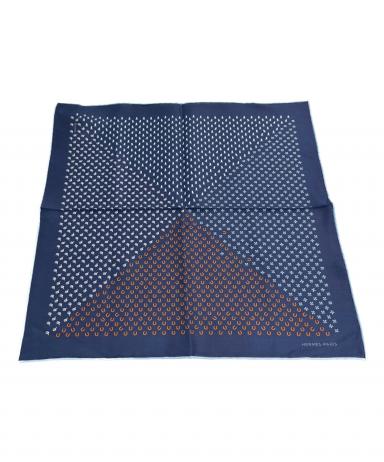 中古・古着通販】HERMES (エルメス) カレ45 ネイビー 未使用品