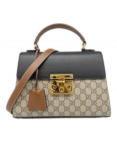 中古・古着通販】GUCCI (グッチ) GG パドロック 2wayバッグ ブラウン