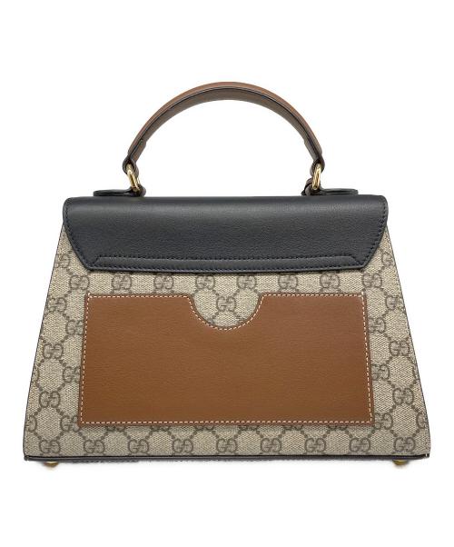GUCCI（グッチ）GUCCI (グッチ) GG パドロック 2wayバッグ ブラウン×ブラックの古着・服飾アイテム