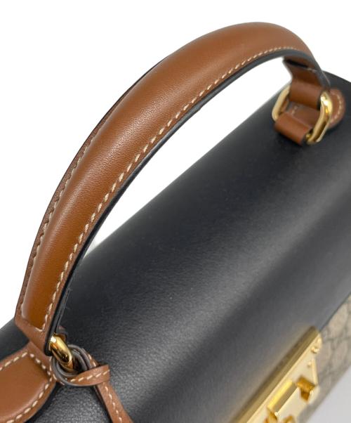 GUCCI（グッチ）GUCCI (グッチ) GG パドロック 2wayバッグ ブラウン×ブラックの古着・服飾アイテム