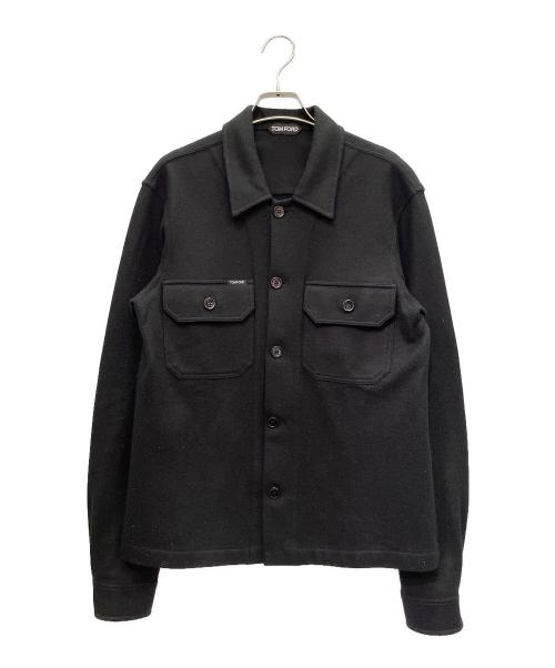 TOM FORD（トムフォード）TOM FORD (トムフォード) カシミヤCPOウールシャツ ブラック サイズ:46の古着・服飾アイテム