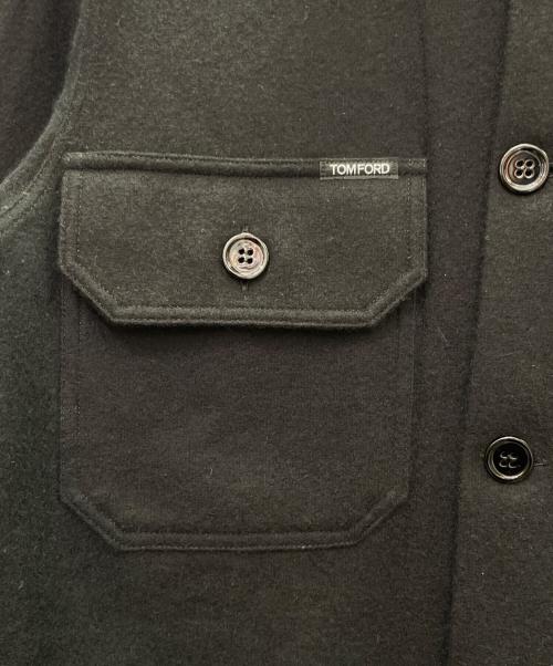 TOM FORD（トムフォード）TOM FORD (トムフォード) カシミヤCPOウールシャツ ブラック サイズ:46の古着・服飾アイテム