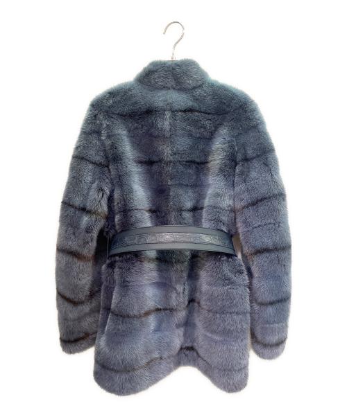 FENDI（フェンディ）FENDI (フェンディ) ミンクファーコート/ミンク/ファーコート/レザーベルト ブルー サイズ:38の古着・服飾アイテム