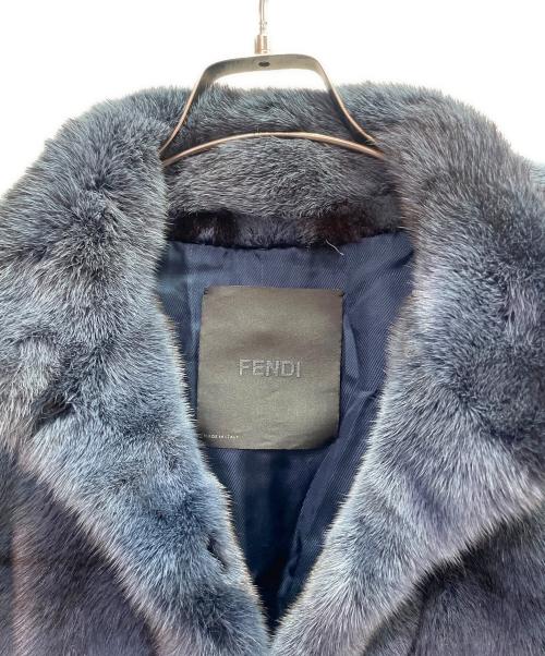 FENDI（フェンディ）FENDI (フェンディ) ミンクファーコート/ミンク/ファーコート/レザーベルト ブルー サイズ:38の古着・服飾アイテム