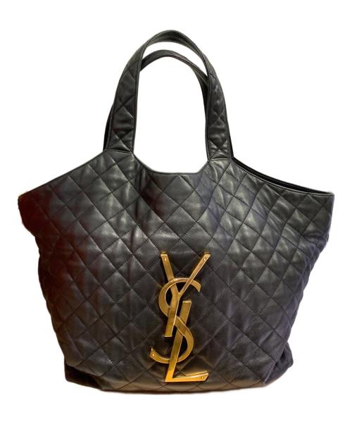 Saint Laurent Paris（サンローランパリ）Saint Laurent Paris (サンローランパリ) レザートートバッグ ブラックの古着・服飾アイテム