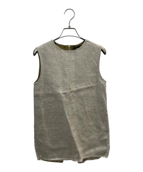 DRAWER（ドゥロワー）DRAWER (ドゥロワー) リネンノースリーブトップス ベージュ サイズ:36の古着・服飾アイテム