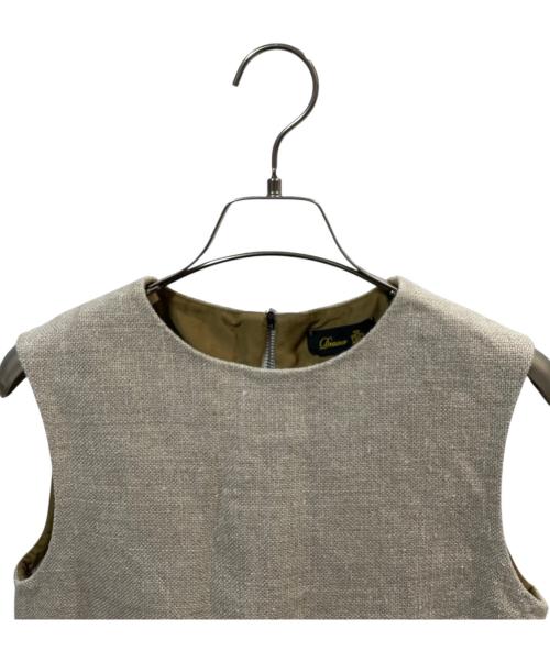 DRAWER（ドゥロワー）DRAWER (ドゥロワー) リネンノースリーブトップス ベージュ サイズ:36の古着・服飾アイテム