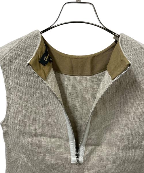 DRAWER（ドゥロワー）DRAWER (ドゥロワー) リネンノースリーブトップス ベージュ サイズ:36の古着・服飾アイテム