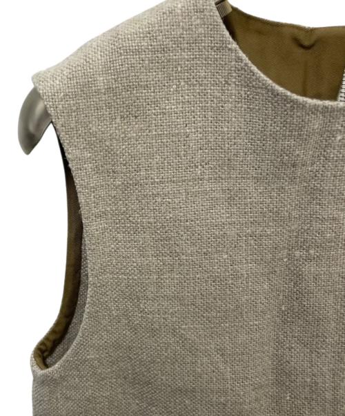 DRAWER（ドゥロワー）DRAWER (ドゥロワー) リネンノースリーブトップス ベージュ サイズ:36の古着・服飾アイテム