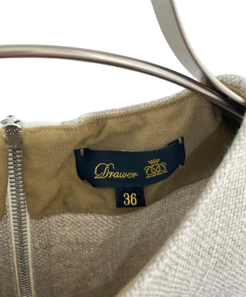 DRAWER（ドゥロワー）DRAWER (ドゥロワー) リネンノースリーブトップス ベージュ サイズ:36の古着・服飾アイテム