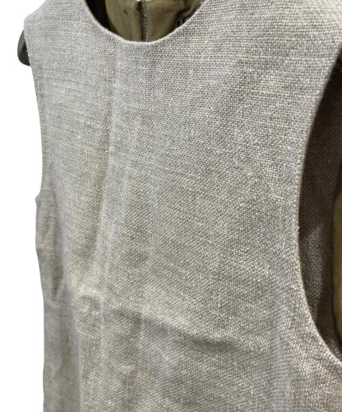 DRAWER（ドゥロワー）DRAWER (ドゥロワー) リネンノースリーブトップス ベージュ サイズ:36の古着・服飾アイテム