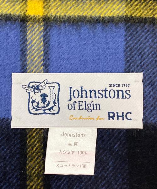 JOHNSTONS（ジョンストンズ）JOHNSTONS (ジョンストンズ) RHC Ron Herman (アールエイチシー ロンハーマン) 大判カシミヤストール スカイブルーの古着・服飾アイテム