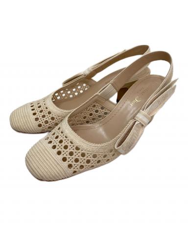 Dior ディオール スリングバックサンダル ベージュ パンプス 中古・古着通販】Christian Dior (クリスチャン ディオール) スリング