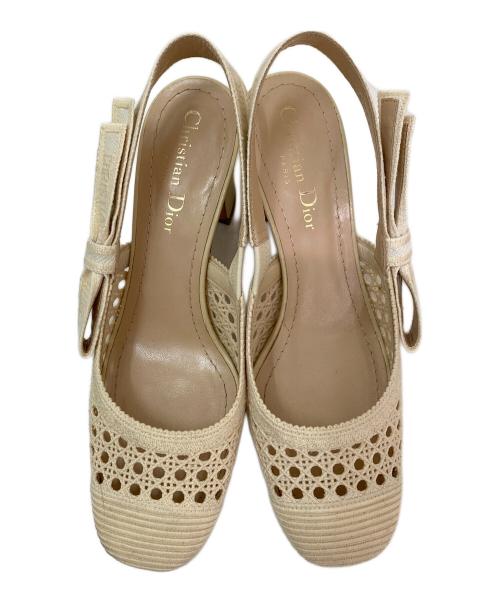 Christian Dior（クリスチャン ディオール）Christian Dior (クリスチャン ディオール) スリングレースパンプス ベージュ サイズ:36の古着・服飾アイテム
