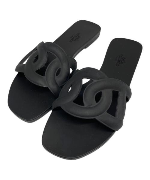 HERMES（エルメス）HERMES (エルメス) ALOHA ラバーサンダル ブラック サイズ:36 未使用品の古着・服飾アイテム