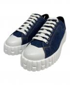 HERMESエルメス）の古着「デニムバウシングスニーカー」｜ネイビー×ホワイト