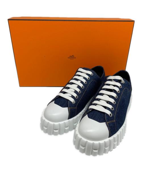 HERMES（エルメス）HERMES (エルメス) デニムバウシングスニーカー ネイビー×ホワイト サイズ:36 未使用品の古着・服飾アイテム