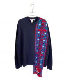 COMME des GARCONS SHIRT（コムデギャルソンシャツ）の古着「ロゴデザインニット」｜ネイビー