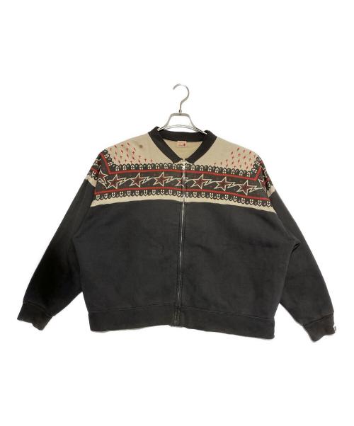 SAINT MICHAEL（セントマイケル）SAINT MICHAEL (セントマイケル) A BATHING APE (ア ベイシング エイプ) BAPE ZIP CARDIGAN ブラック サイズ:XLの古着・服飾アイテム
