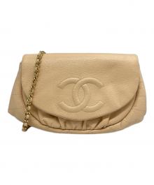 CHAENL（シャネル）の古着「ハーフムーン チェーンウォレット」｜ベージュ