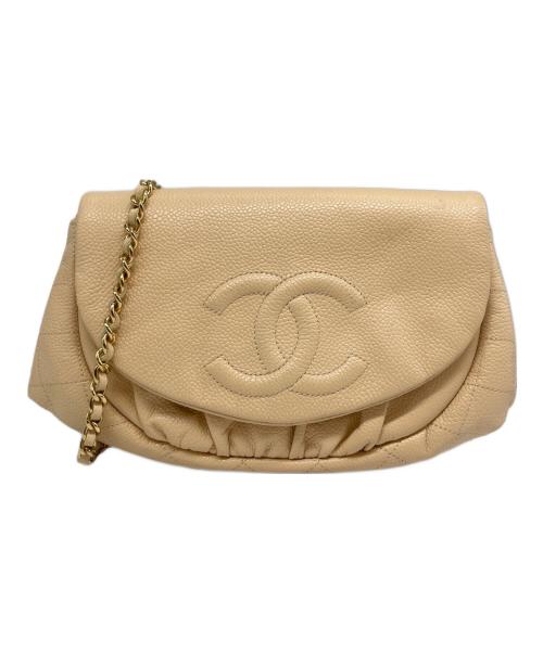 CHAENL（シャネル）CHAENL (シャネル) ハーフムーン チェーンウォレット ベージュの古着・服飾アイテム