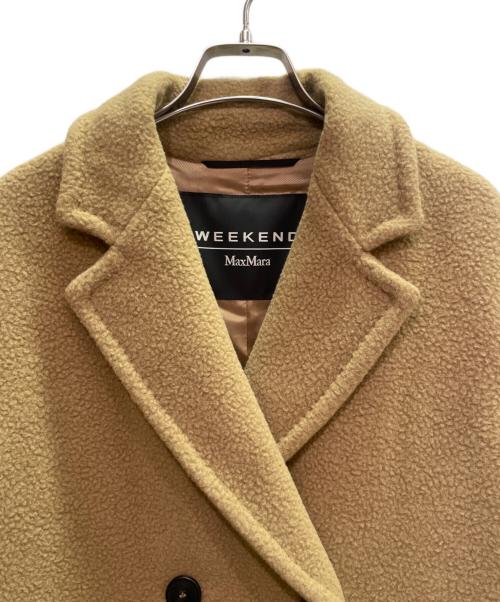 WEEKEND Max Mara（ウィークエンド マックスマーラ）WEEKEND Max Mara (ウィークエンド マックスマーラ) アルパカ混ボアブレストコート/ボア/ロングコート ベージュ サイズ:38の古着・服飾アイテム