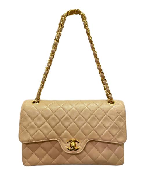 CHANEL（シャネル）CHANEL (シャネル) Wフラップ マトラッセ ラムスキン ベージュの古着・服飾アイテム