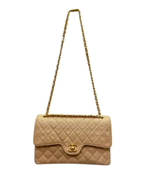 CHANEL（シャネル）CHANEL (シャネル) Wフラップ マトラッセ ラムスキン ベージュの古着・服飾アイテム