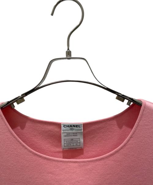 CHANEL（シャネル）CHANEL (シャネル) P19 カシミヤ混ノースリーブニット ベージュ×ピンク サイズ:42の古着・服飾アイテム