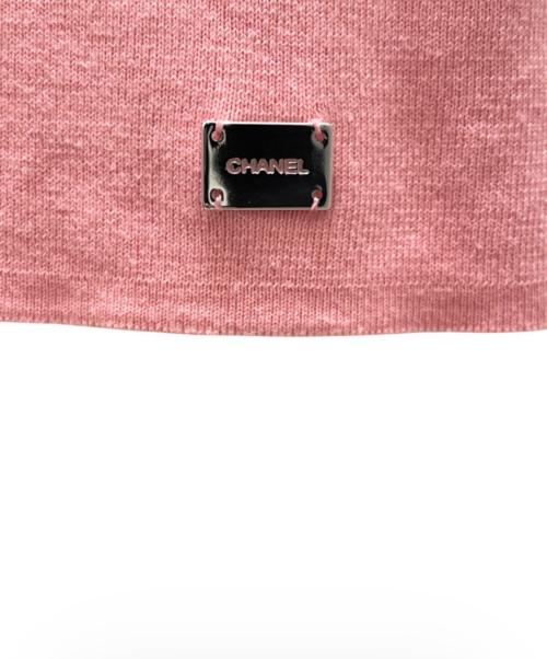 CHANEL（シャネル）CHANEL (シャネル) P19 カシミヤ混ノースリーブニット ベージュ×ピンク サイズ:42の古着・服飾アイテム