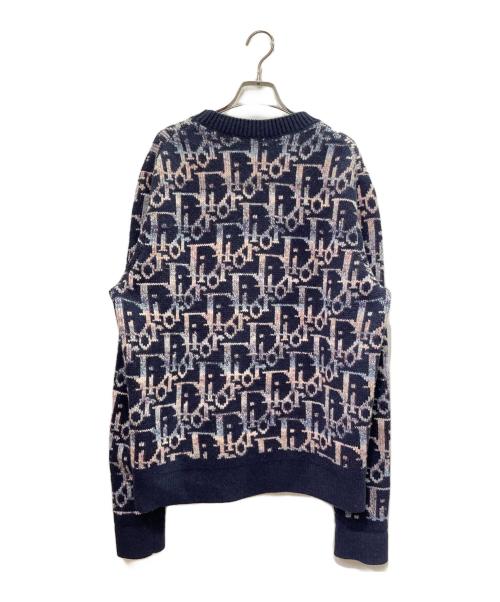 Dior（ディオール）Dior (ディオール) オブリーク柄ニット ネイビー サイズ:Mの古着・服飾アイテム