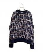 Diorディオール）の古着「オブリーク柄ニット」｜ネイビー