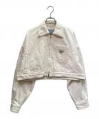 PRADAプラダ）の古着「プレート付 デニムジャケット」｜ホワイト