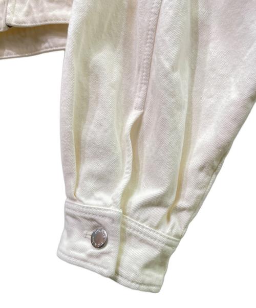 PRADA（プラダ）PRADA (プラダ) プレート付 デニムジャケット ホワイト サイズ:36の古着・服飾アイテム